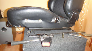 Seat with rails detached
