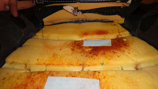 Backrest foam exposed