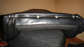 Backrest reassembled with zip ties