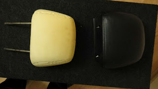 Headrest foam exposed